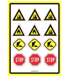 Stickers plancha Construcción troqueladas 12s 1u